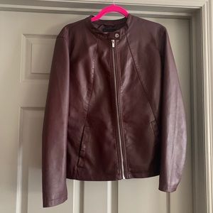 Express maroon leather jacket size XL